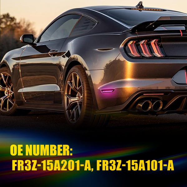 LED Side Marker Light for Ford Mustang 2015-2023, Dynamic Turn Signal, Purple, Bumper