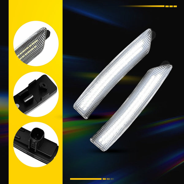 LED Side Marker Light for Ford Mustang 2024-2025, Cold White, Front & Rear