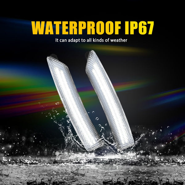 LED Side Marker Light for Ford Mustang 2024-2025, Cold White, Front & Rear