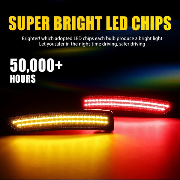 LED Side Marker Light for Ford Mustang S650 2024-2025, Smoked Lens, Amber/Red