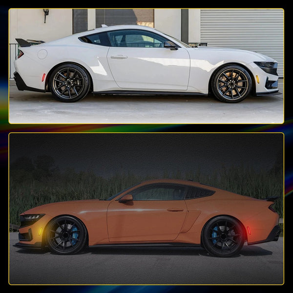 LED Side Marker Light for Ford Mustang S650 2024-2025, Smoked Lens, Amber/Red