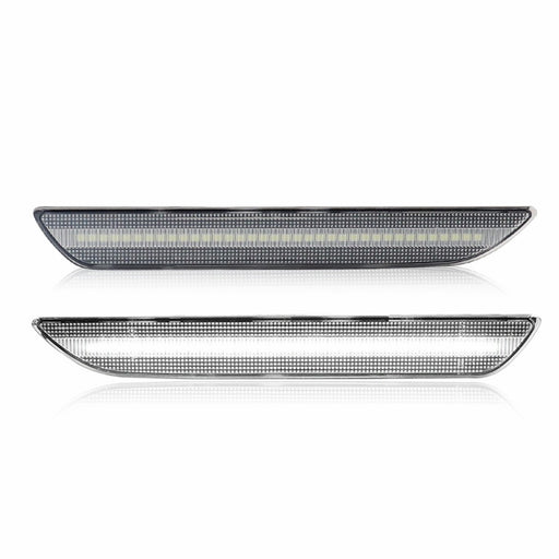 LED Side Marker Light for Ford Mustang V6/EcoBoost/GT 2015-2022, Clear Lens, White, Rear