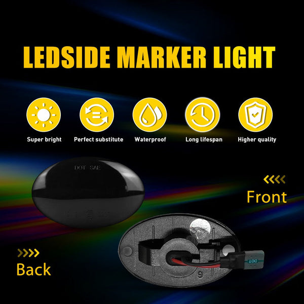 LED Side Marker Light for Ford Super Duty F-350/F-450/F-550, White, Side Fender, Dually Bed