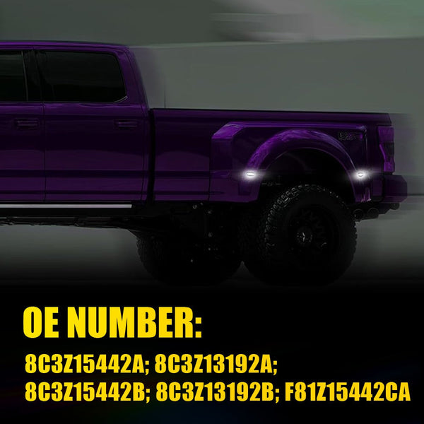 LED Side Marker Light for Ford Super Duty F-350/F-450/F-550, White, Side Fender, Dually Bed