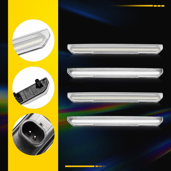 LED Side Marker Light for GMC Sierra 2500/3500 HD 2020-2023, White, Front & Rear