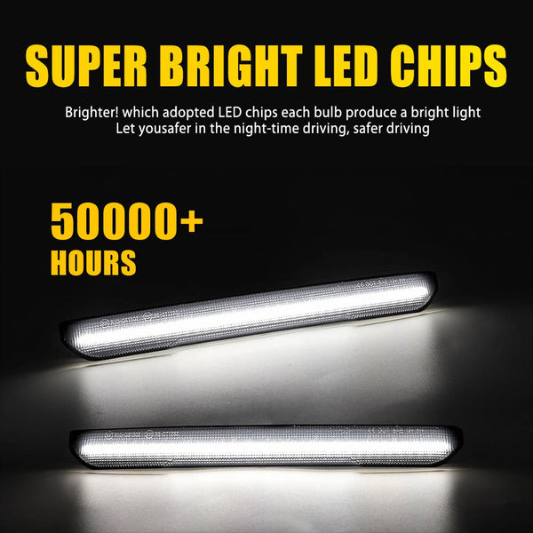 LED Side Marker Light for GMC Sierra 2500/3500 HD 2020-2023, White, Front & Rear