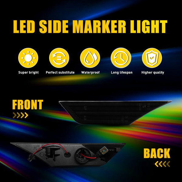 LED Side Marker Light for Honda Civic 2016-2021, Amber/White, Dynamic Turn Signal