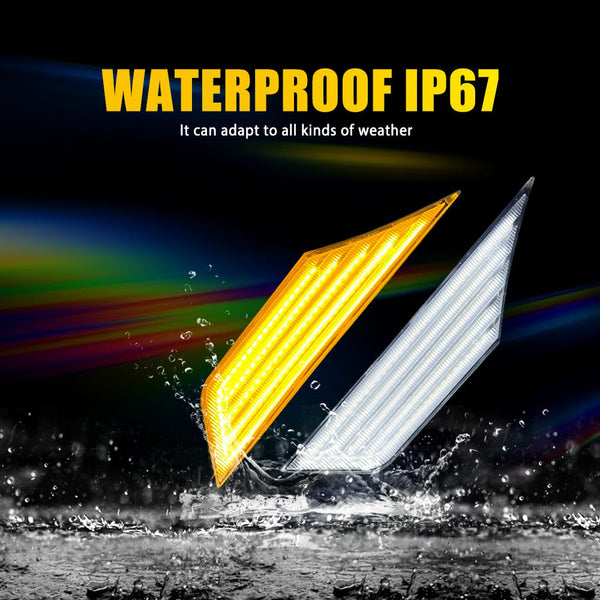 LED Side Marker Light for Honda Civic 2016-2021, Clear Lens, Switchback Sequential