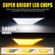 LED Side Marker Light for Honda Civic 2016-2021, Clear Lens, Switchback Sequential