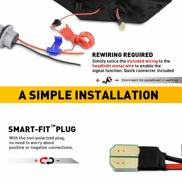 LED Side Marker Light for Honda Civic 2016-2021, Sequential Switchback Turn Signal