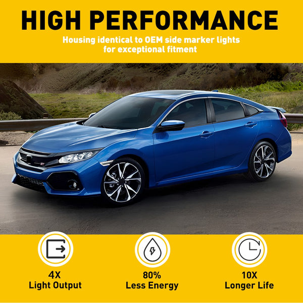 LED Side Marker Light for Honda Civic 2016-2021, Sequential Switchback Turn Signal