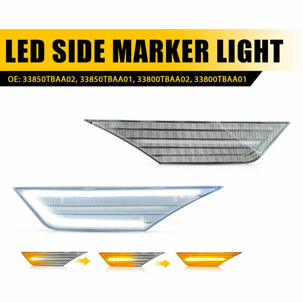 LED Side Marker Light for Honda Civic 2016-2021, Sequential Turn Signal/DRL