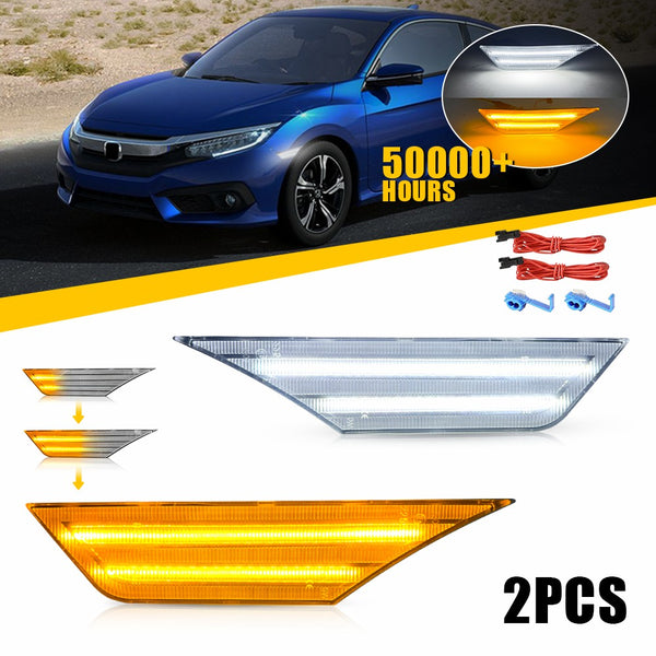 LED Side Marker Light for Honda Civic 2016-2021, Switchback Sequential Turn Signal
