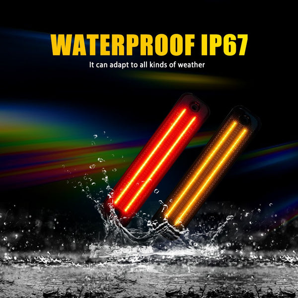 LED Side Marker Light for Hummer H2 2003-2009, Smoked Lens, Amber/Red, Front & Rear