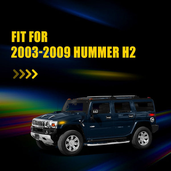 LED Side Marker Light for Hummer H2 2003-2009, Smoked Lens, Amber/Red, Front & Rear