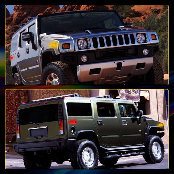 LED Side Marker Light for Hummer H2 2003-2009, Smoked Lens, Amber/Red, Front & Rear