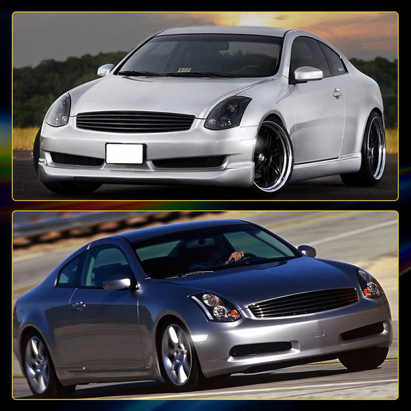 LED Side Marker Light for Infiniti G35 Coupe 2003-2007, Clear Lens, White, Front Bumper