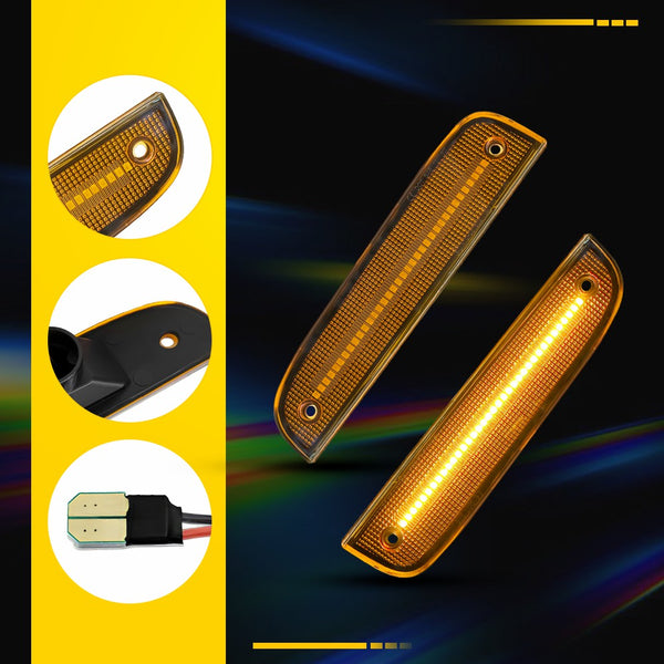 LED Side Marker Light for Jeep Cherokee 1997-2001, Amber, Front Fender