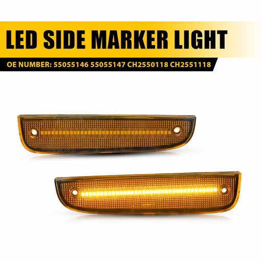 LED Side Marker Light for Jeep Cherokee 1997-2001, Amber, Front Fender