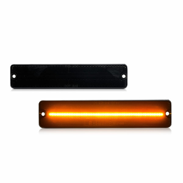 LED Side Marker Light for Jeep Grand Wagoneer 1984-1991, Smoked Lens, Front L&R