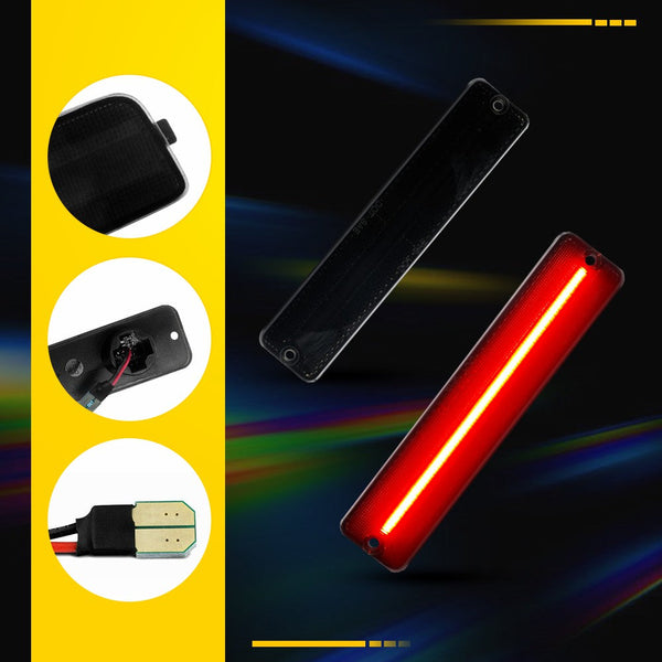 LED Side Marker Light for Jeep Grand Wagoneer 1984-1991, Smoked Lens, Rear L&R