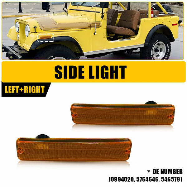 LED Side Marker Light for Jeep Grand Wagoneer/J10 Pickup/CJ5, Amber