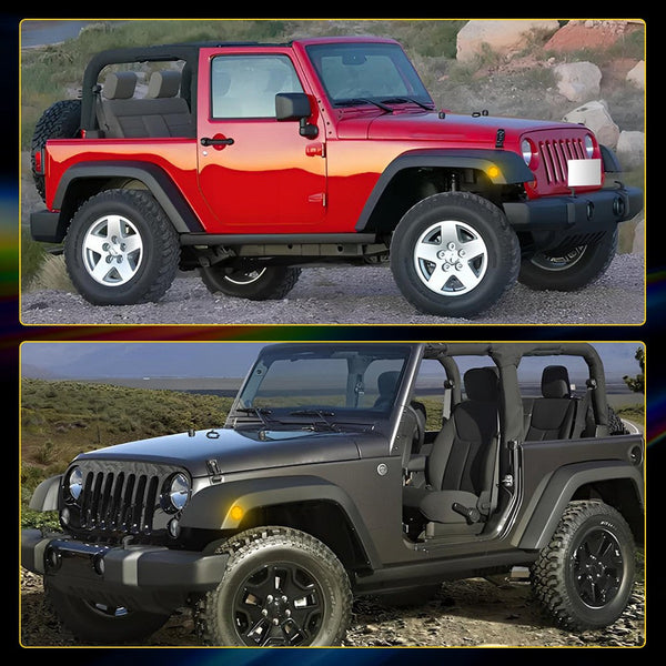 LED Side Marker Light for Jeep Wrangler JK 2007-2018, Amber Lens, Front Fender