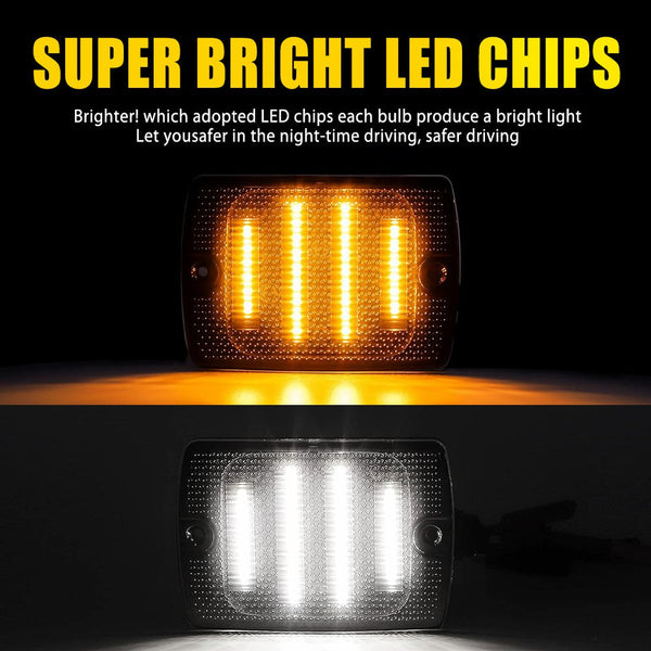 LED Side Marker Light for Jeep Wrangler YJ 1987-1995, Smoked Lens, Turn Signal