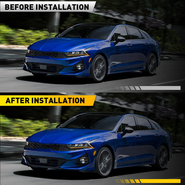 LED Side Marker Light for Kia K5 2021-2024, Smoked Lens, Amber, Front Bumper