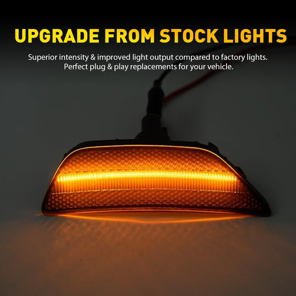 LED Side Marker Light for Kia K5 2021-2024, Smoked Lens, Amber, Front Bumper