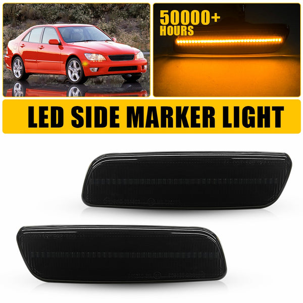 LED Side Marker Light for Lexus IS300 2001-2005/GS430 & Toyota Prius, Smoked Lens, Amber