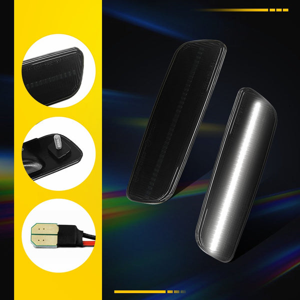 LED Side Marker Light for Lexus IS300 2001-2005/GS430 & Toyota Prius, Smoked Lens, White