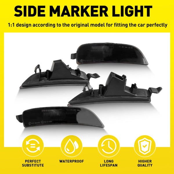 LED Side Marker Light for Mazda MX-5 Miata 2016-2022, Smoked Lens, Front & Rear