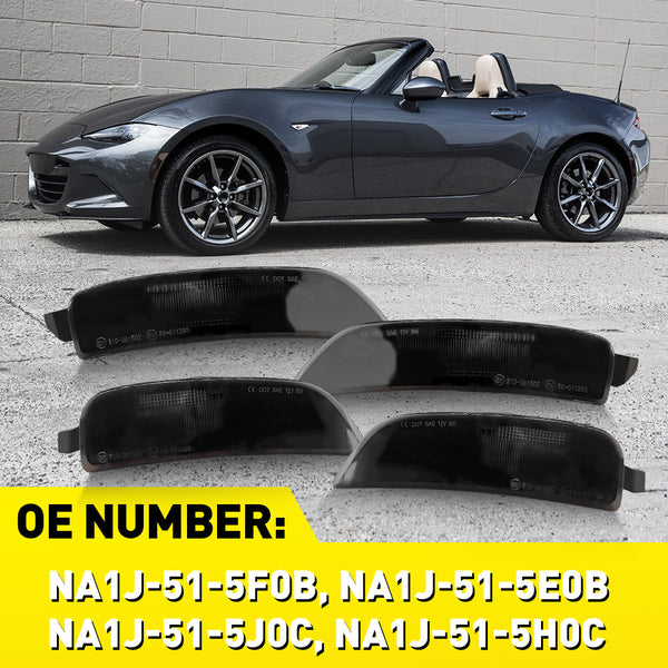 LED Side Marker Light for Mazda MX-5 Miata 2016-2022, Smoked Lens, Front & Rear