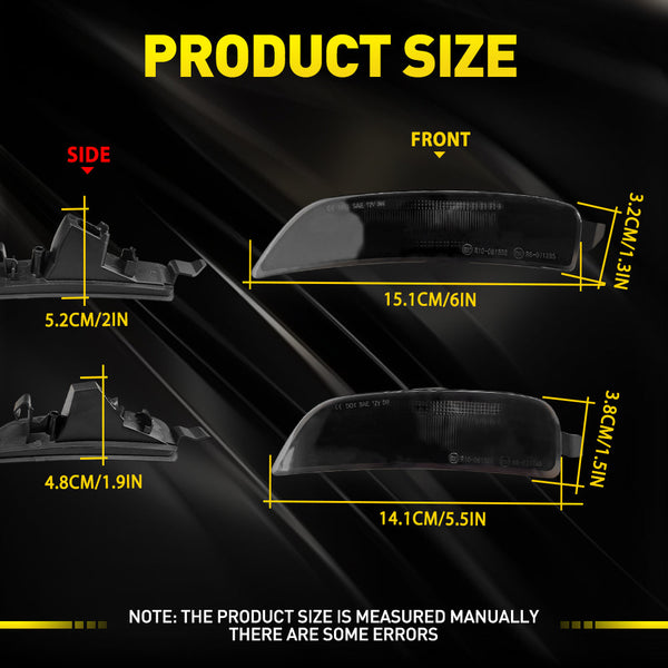 LED Side Marker Light for Mazda MX-5 Miata 2016-2022, Smoked Lens, Front & Rear