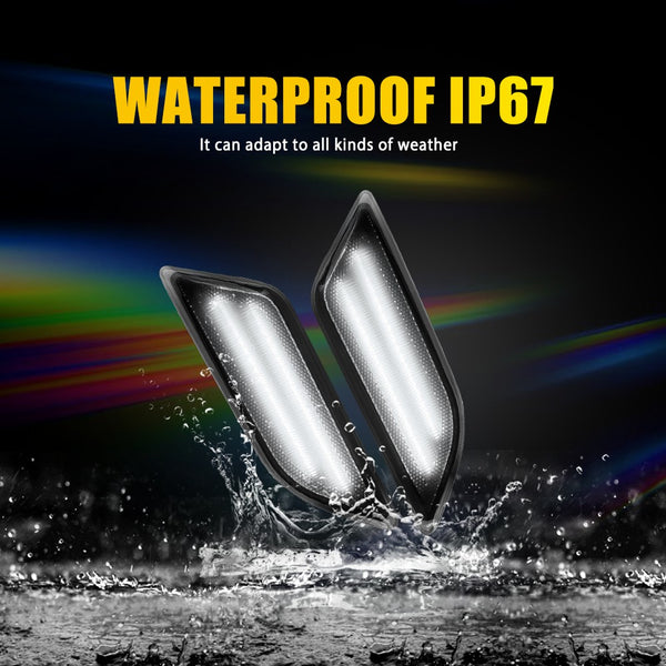 LED Side Marker Light for Mercedes W204 C250/C300, Smoked Lens, White, Front