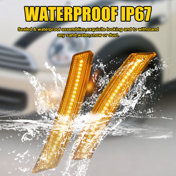 LED Side Marker Light for MINI Cooper R55/R56/R57/R58/R59/R60/R61, Amber, Front