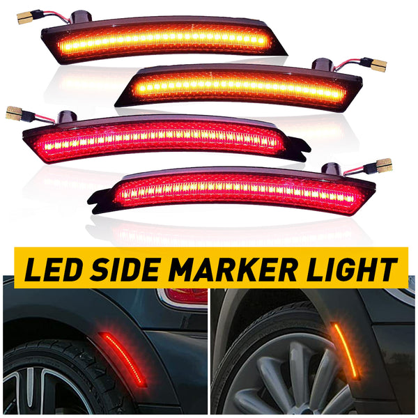 LED Side Marker Light for MINI Cooper R55/R56/R57/R58/R59/R60/R61, Amber/Red