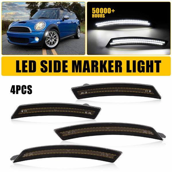 LED Side Marker Light for MINI Cooper R55/R56/R57/R58/R59/R60, Smoked Lens, Front & Rear