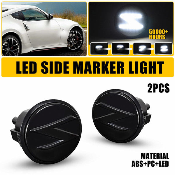 LED Side Marker Light for Nissan 350Z/370Z 2003-2020, Sequential, White