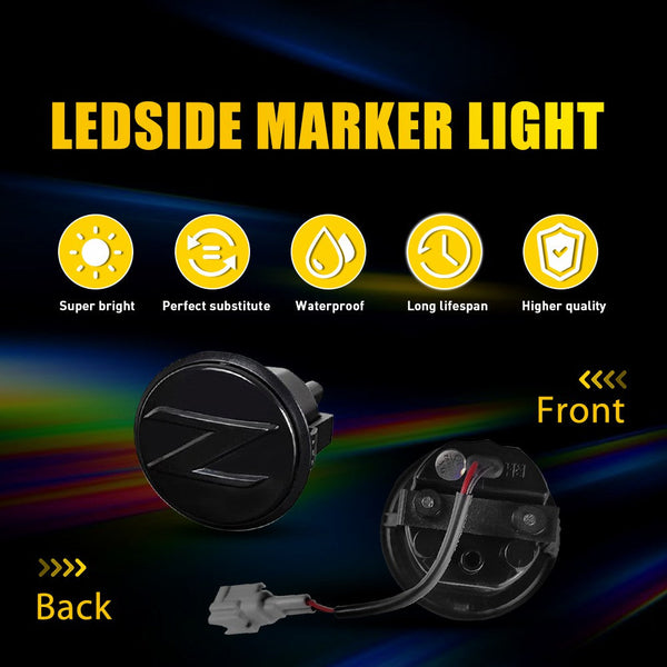 LED Side Marker Light for Nissan 350Z/370Z 2003-2020, Sequential, White