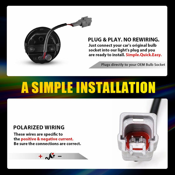 LED Side Marker Light for Nissan 350Z/370Z 2003-2020, Sequential, White