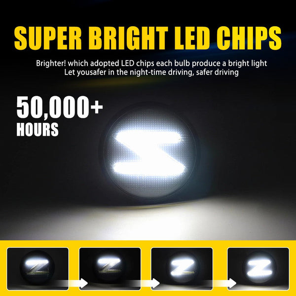 LED Side Marker Light for Nissan 350Z/370Z 2003-2020, Sequential, White