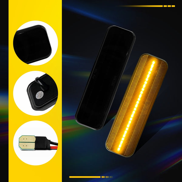 LED Side Marker Light for Plymouth Barracuda/Satellite 1972-1974, Smoked Lens, Front