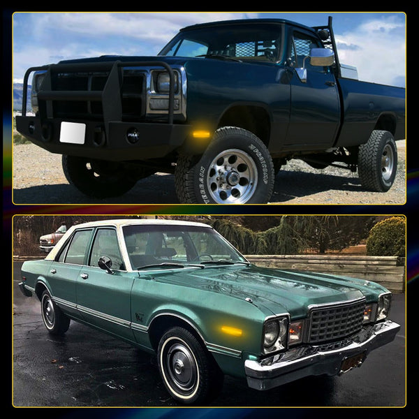 LED Side Marker Light for Plymouth Barracuda/Satellite 1972-1974, Smoked Lens, Front