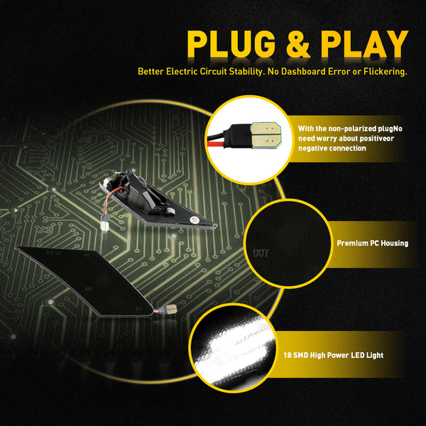 LED Side Marker Light for Subaru BRZ 2013-2020, White, Rear