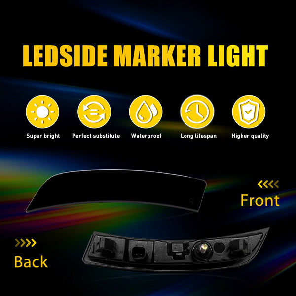 LED Side Marker Light for Subaru BRZ/Toyota GR86 2022-2025, Smoked Lens, White