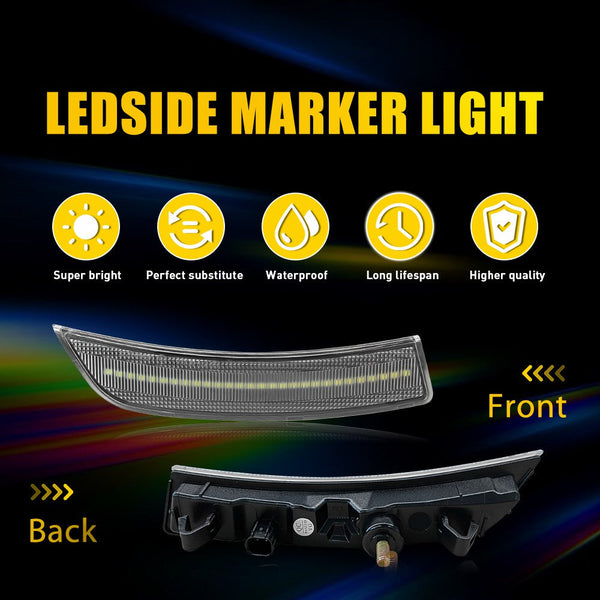 LED Side Marker Light for Toyota GR86/Subaru BRZ 2022-2024, Clear Lens, White