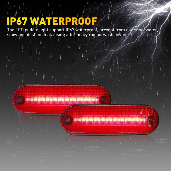 LED Side Marker Light for Toyota RAV4 1996-2000, Red, Rear Bumper Fender, L&R