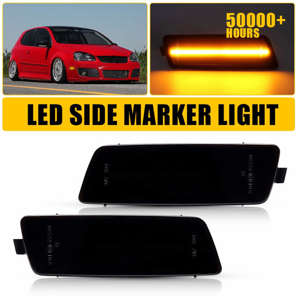 LED Side Marker Light for Volkswagen MK5 R32/MK6 2006-2009, Smoked Lens, Front